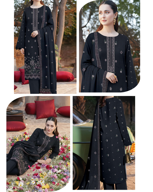 3-Piece Embroidered Peach Suit NF#04