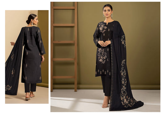 3-Piece Embroidered Suit D#01