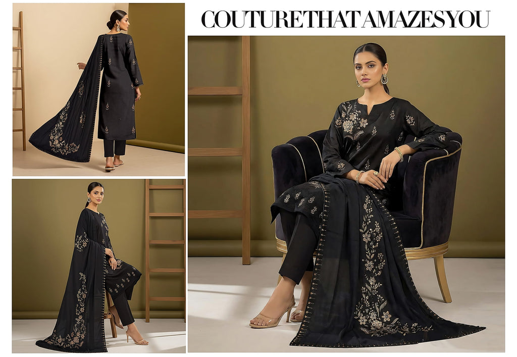 3-Piece Embroidered Suit D#01