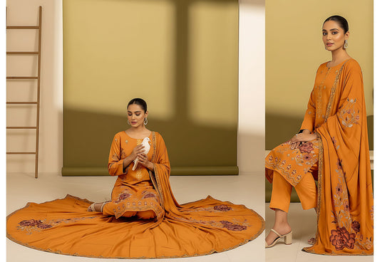 3-Piece Embroidered Suit D#03