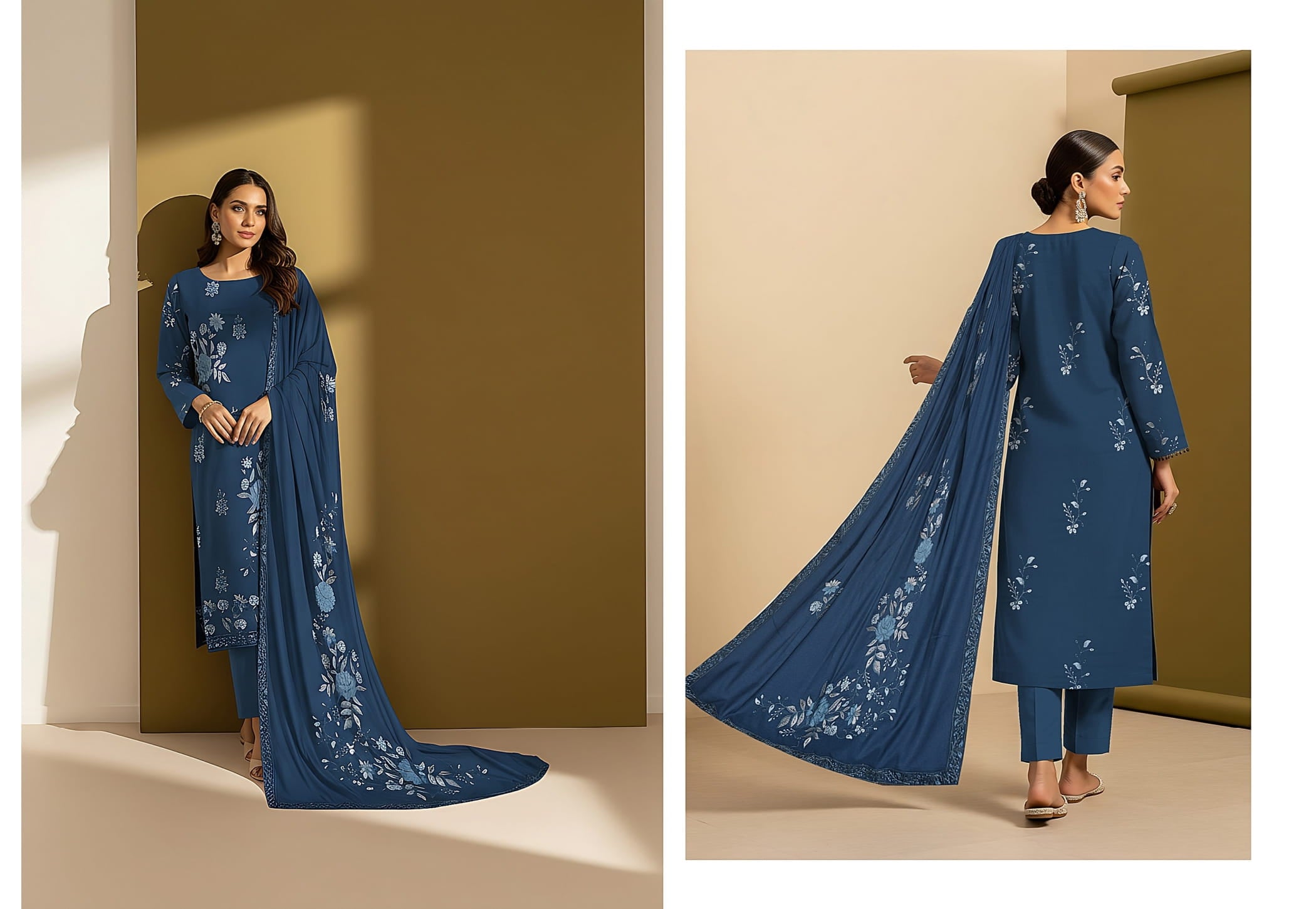 3-Piece Embroidered Suit D#05