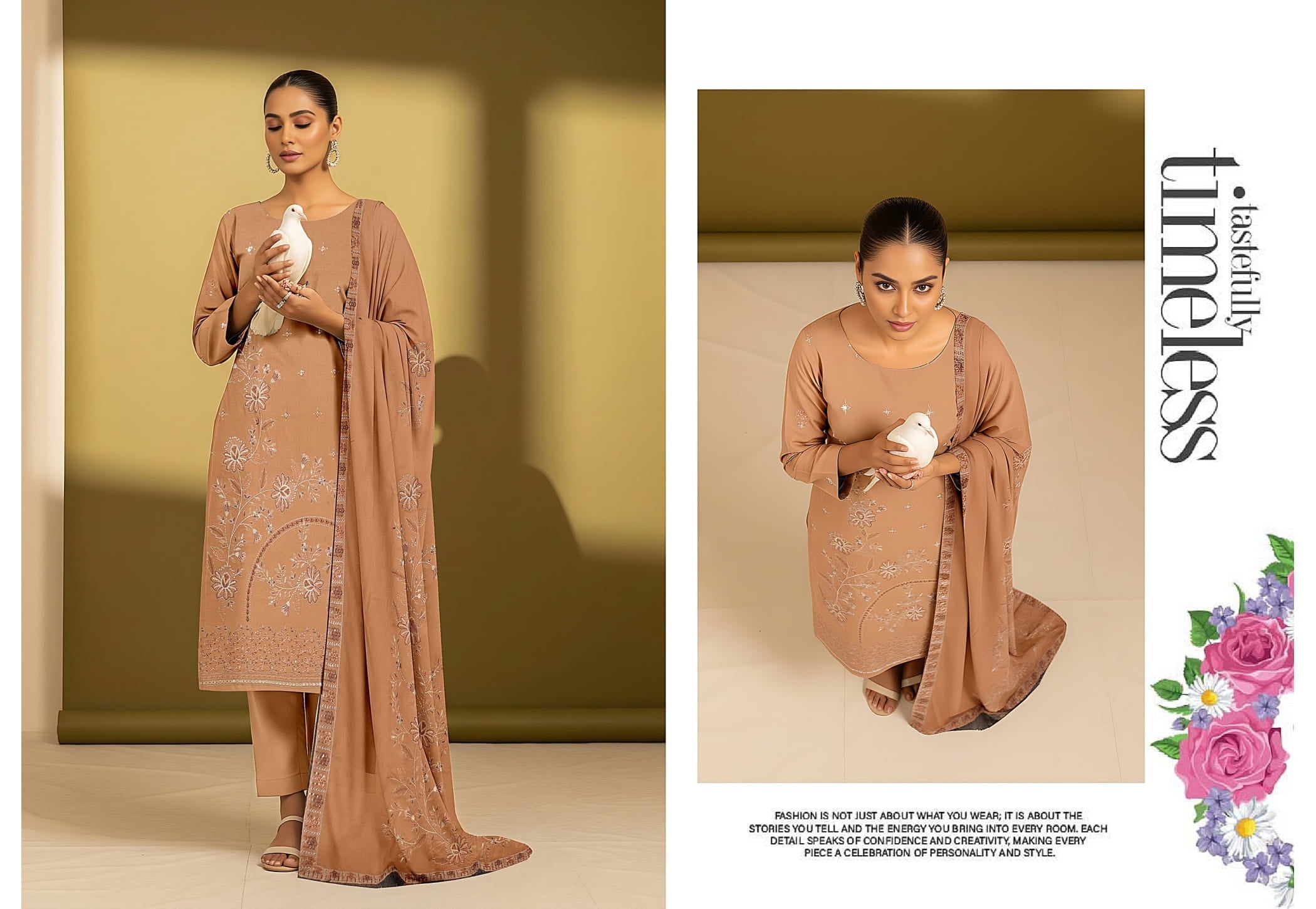 3-Piece Embroidered Suit D#07