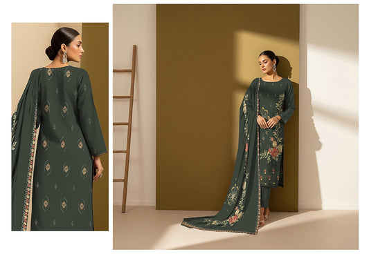 3-Piece Embroidered Suit D#08