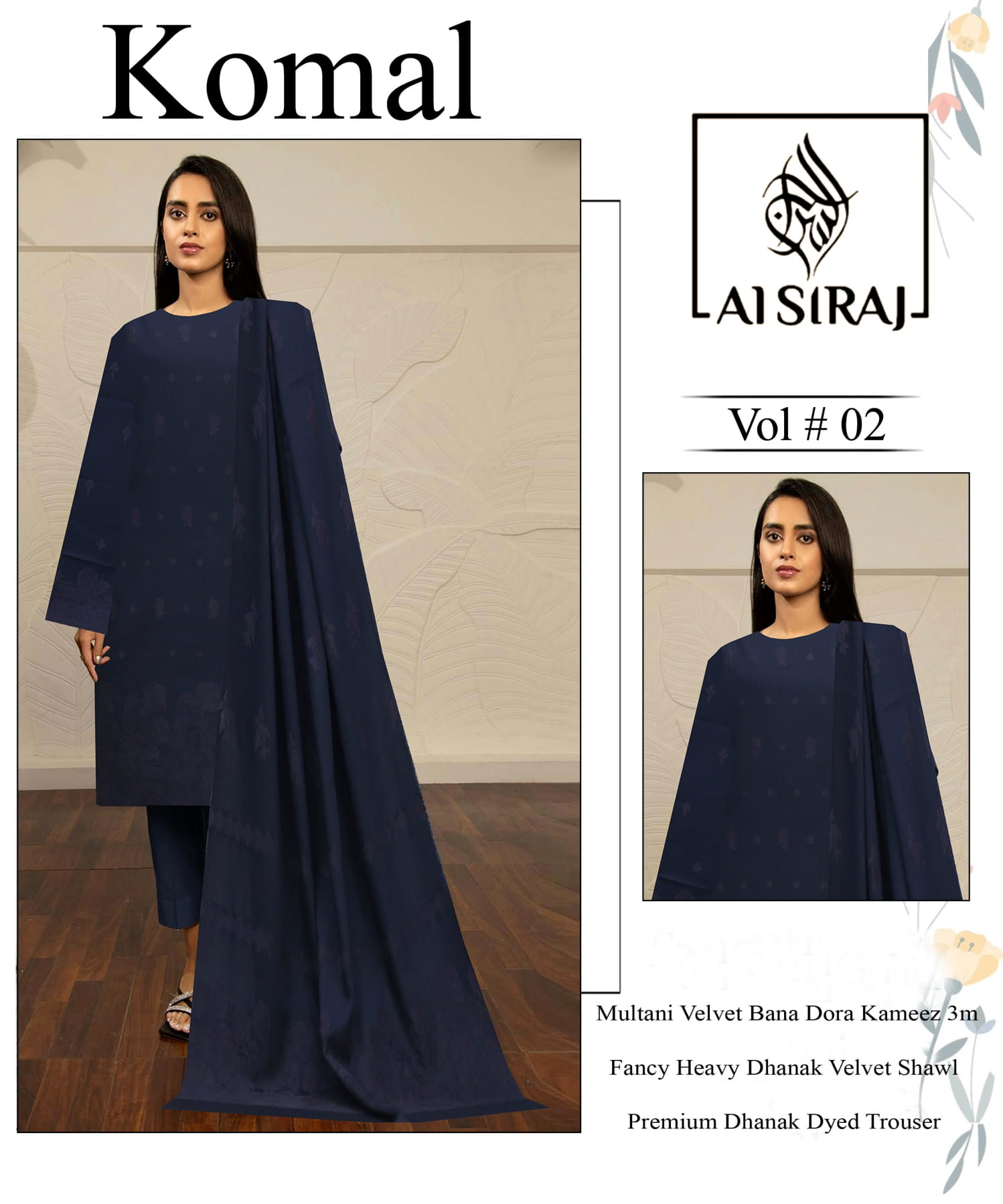 3-Piece Dhanak Suit K#01