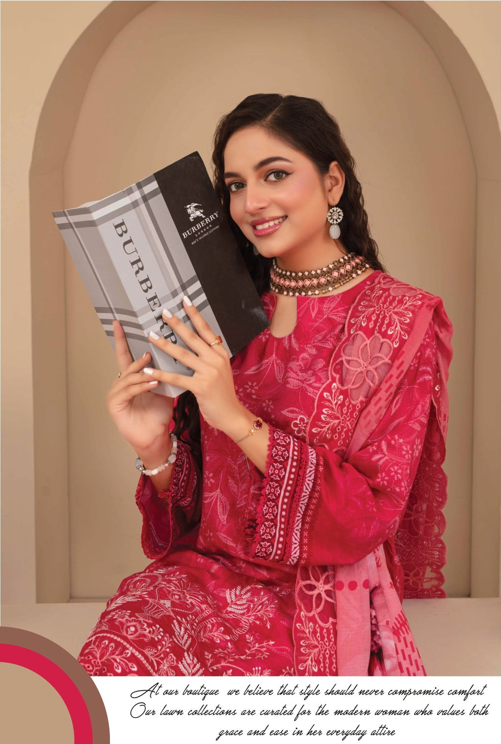 3-Piece Embroidered Viscose Suit NM#01