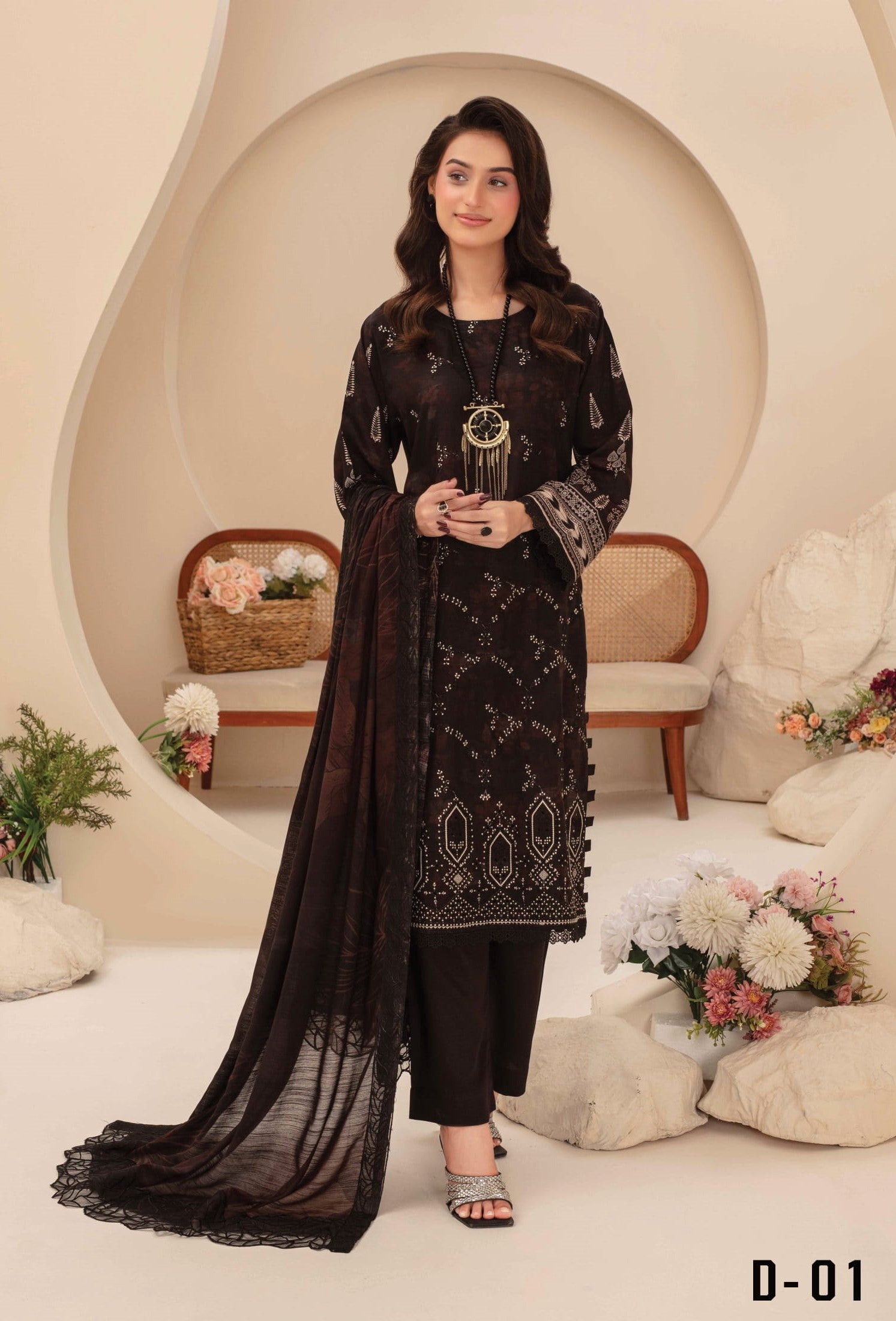 3-Piece Embroidered suit PN#01