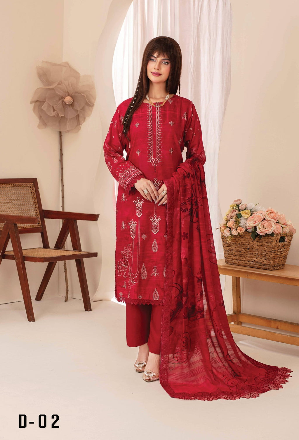3-Piece Embroidered Suit PN#02