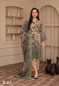 3-Piece Embroidered Viscose Suit NM#02