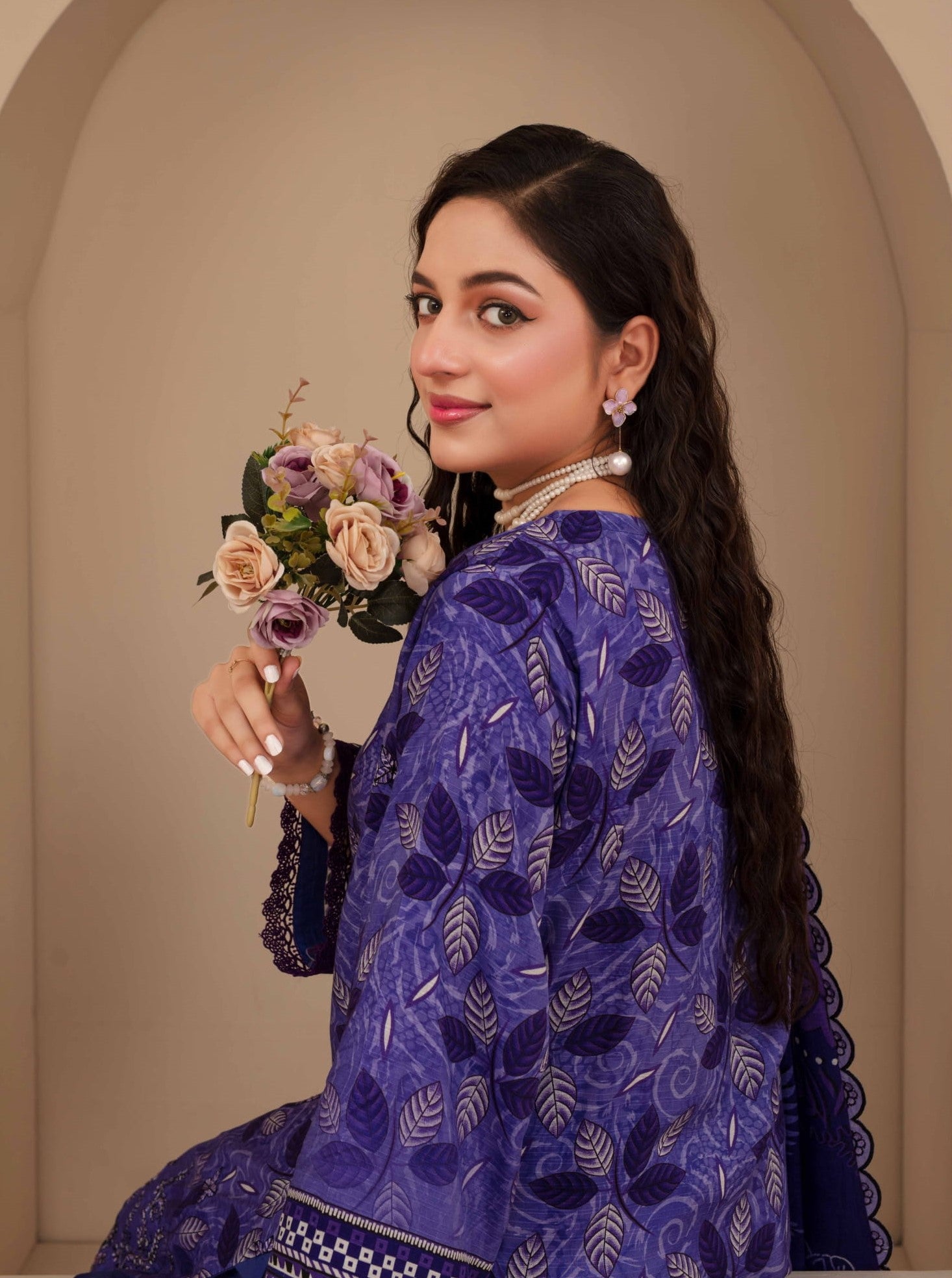 3-Piece Embroidered Viscose Suit NM#03