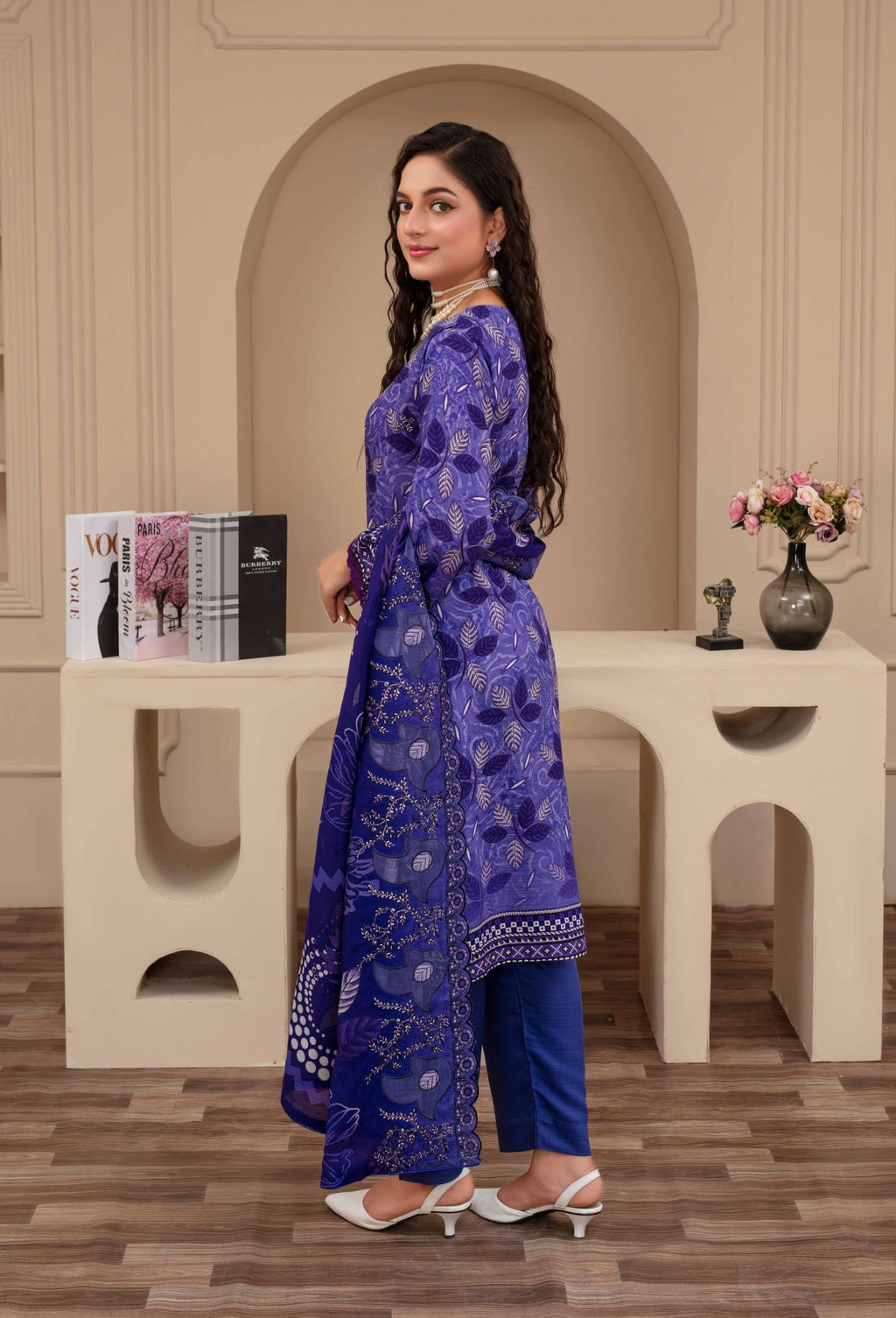 3-Piece Embroidered Viscose Suit NM#03