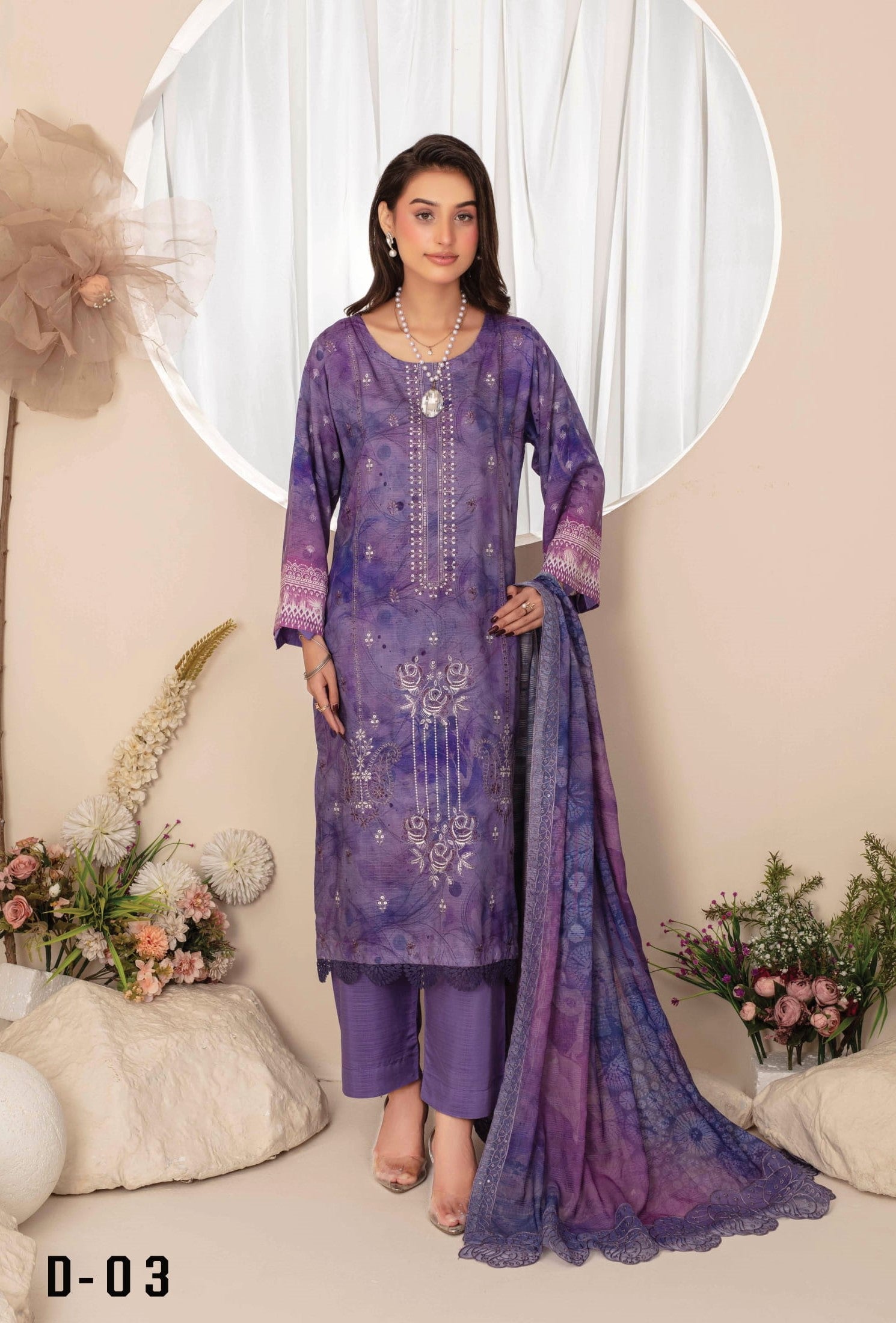 3-Piece Embroidered suit PN#03