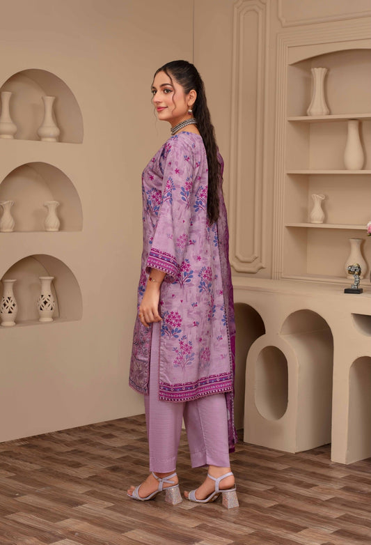 3-Piece Embroidered Viscose Suit NM#04