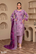 3-Piece Embroidered Viscose Suit NM#04