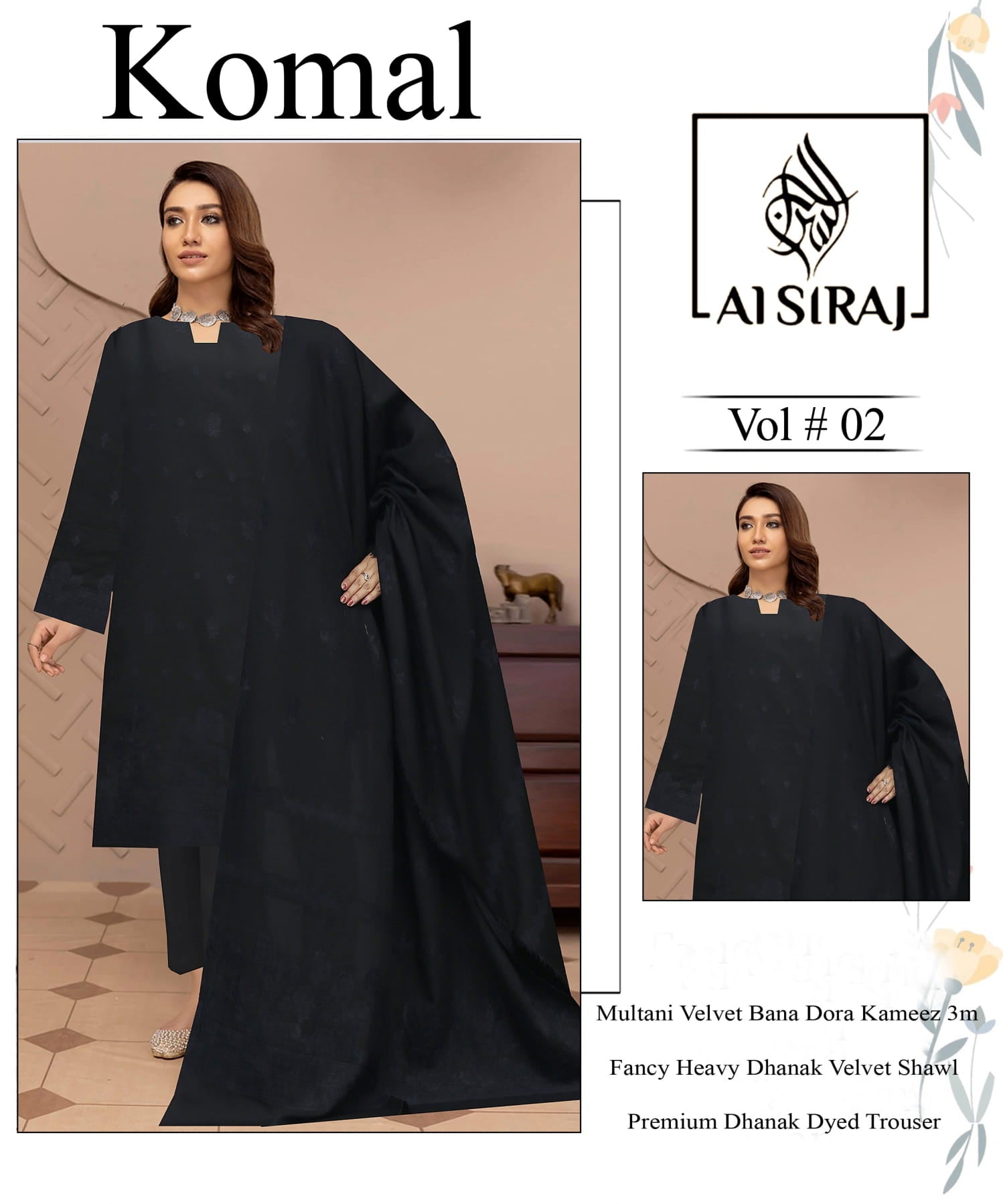 3-Piece Dhanak Suit K#05