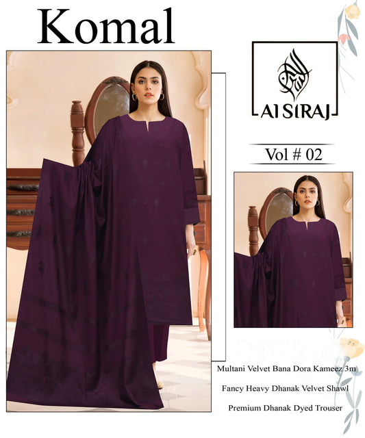 3-Piece Dhanak Suit K#06