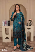 3-Piece Embroidered Viscose Suit NM#06