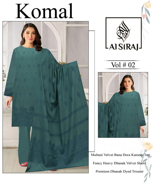 3-Piece Dhanak Suit K#07